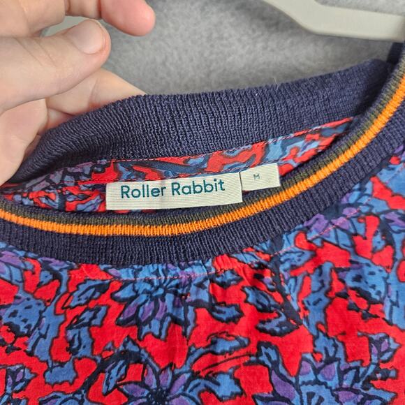 Roller Rabbit Silk Cotton Blend Floral Shirt Size M - Picture 3 of 7